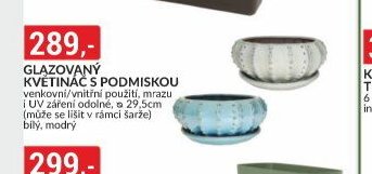 GLAZOVANÝ KVĚTINÁČ S PODMISKOU