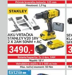 Aku vrtačka Stanley V20 18v