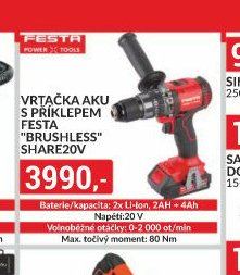 Vrtačka aku s příklepem Festa Share20V