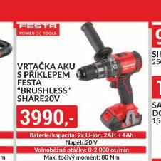 Vrtačka aku s příklepem Festa Share20V