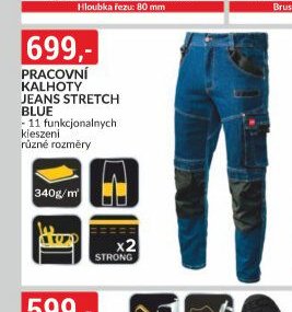 Pracovní kalhoty Jeans Stretch Blue