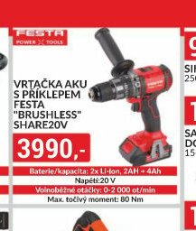 Vrtačka aku s příklepem Festa