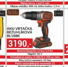 Aku vrtačka bezuhlíková BL188K