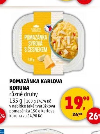 POMAZÁNKA KARLOVA KORUNA různé druhy