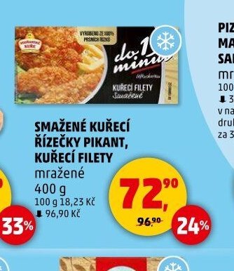 Smažené kuřecí řízečky pikant, kuřecí filety mražené 400 g