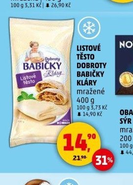 Listové těsto Dobroty Babičky Kláry mražené 400 g