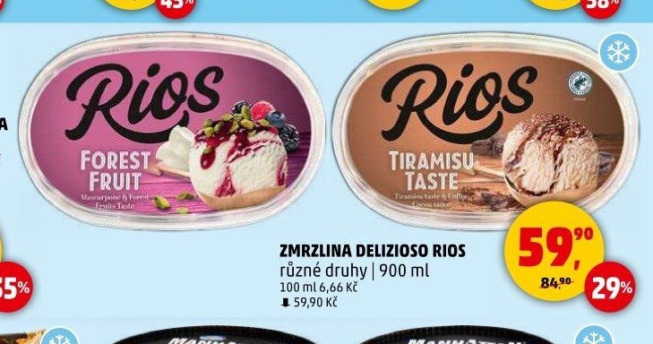 Zmrzlina Delizioso Rios různé druhy 900 ml