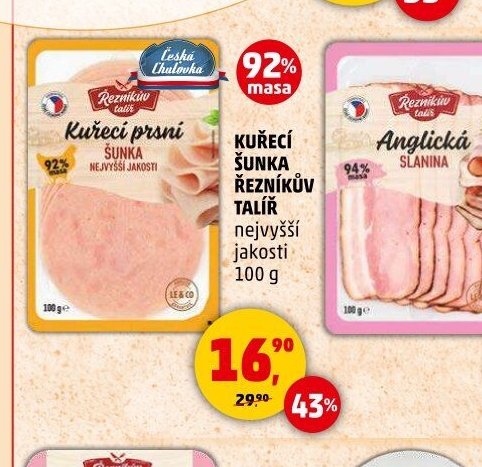 Kuřecí prsní šunka Řezníkův talíř