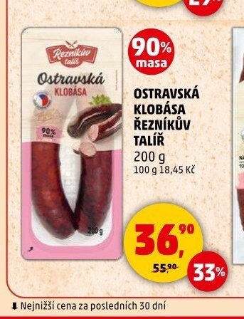 Ostravská klobása Řezníkův talíř
