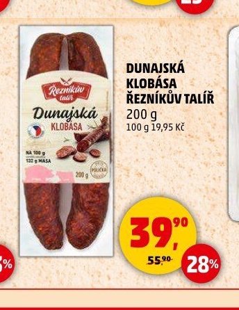 Dunajská klobása Řezníkův talíř