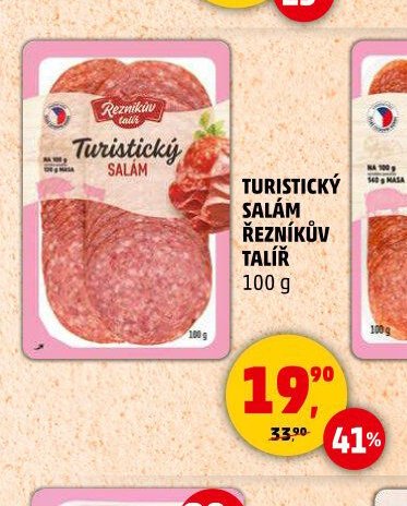 TURISTICKÝ SALÁM ŘEZNÍKŮV TALÍŘ 100 g