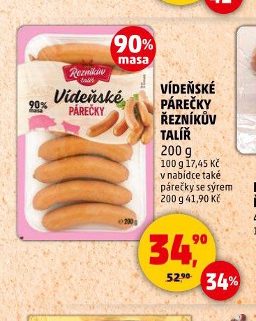 VÍDEŇSKÉ PÁREČKY ŘEZNÍKŮV TALÍŘ 200 g