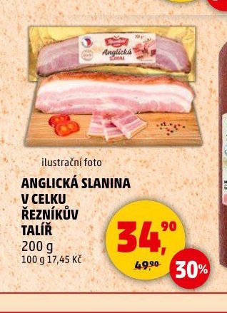 ANGLICKÁ SLANINA V CELKU ŘEZNÍKŮV TALÍŘ 200 g