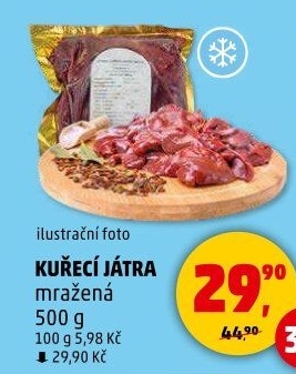 Játra kuřecí mražená