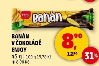 Tyčinka Banány v čokoládě Enjoy