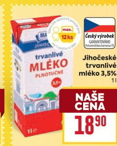 Mléko trvanlivé Jihočeské Madeta - 3,5% plnotučné