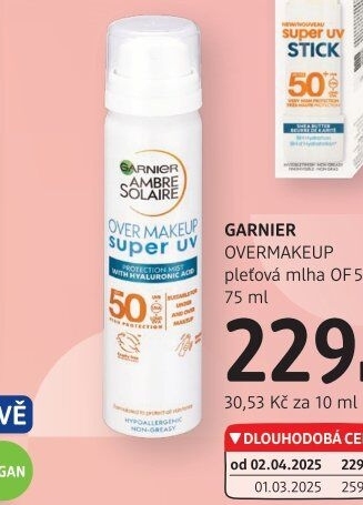 Mlha na opalování over makeup OF 50 Ambre Solaire Garnier