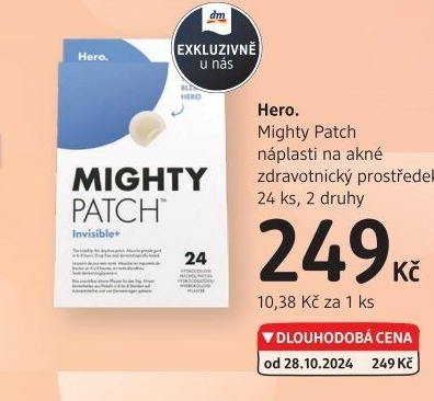 Náplasti na akné Mighty Patch Hero.