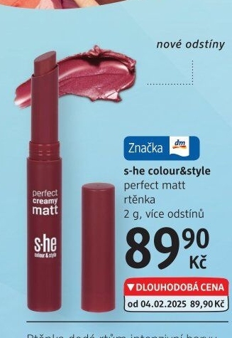 Rtěnka Perfect matt s-he color &