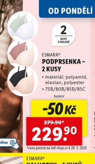 ESMARA PODPRSENKA - 2 KUSY