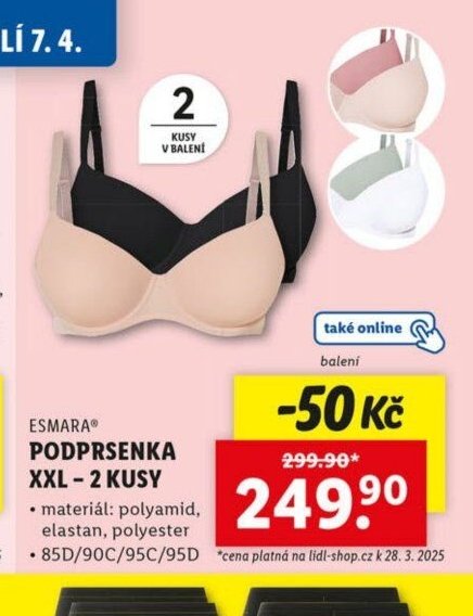ESMARA PODPRSENKA XXL - 2 KUSY