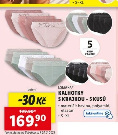 ESMARA KALHOTKY S KRAJKOU - 5 KUSŮ