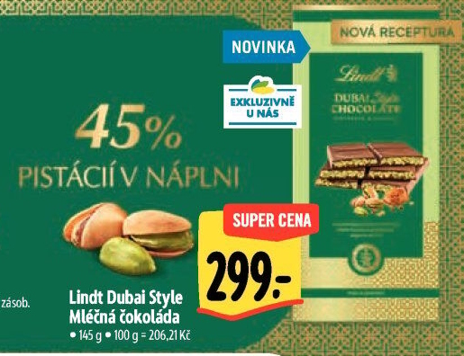 Čokoláda Dubai style Lindt