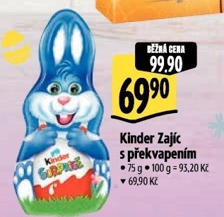 Čokoládový zajíc s překvapením Kinder