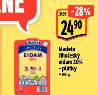 Sýr Eidam Jihočeský 30% Madeta