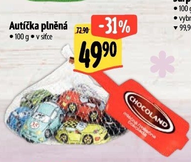 Čokoládová auta Chocoland