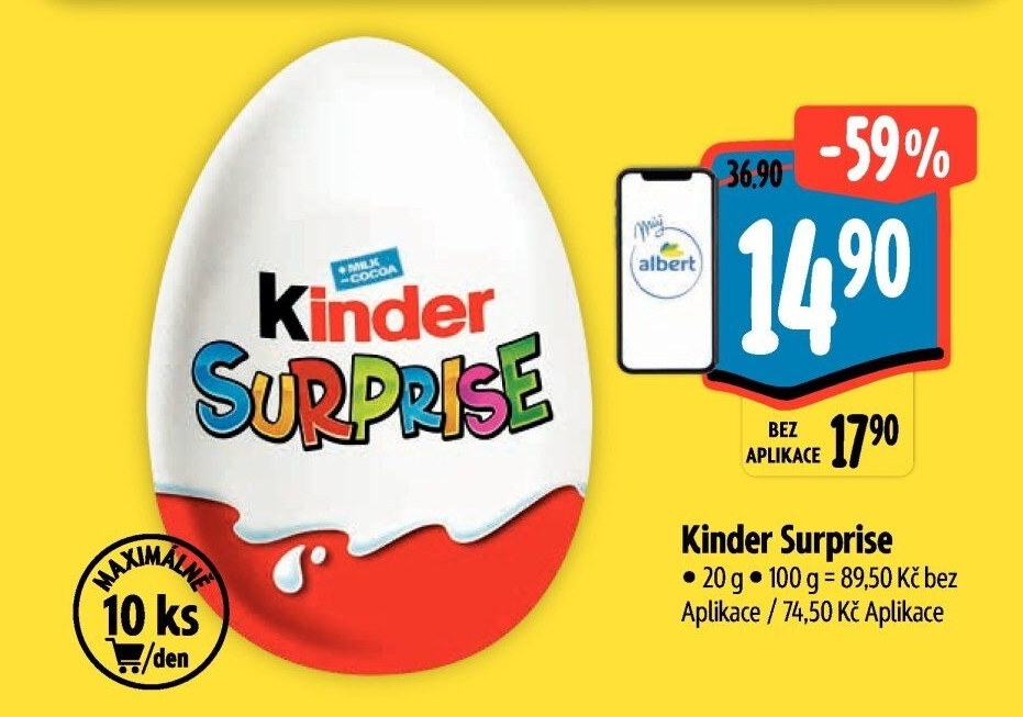 Čokoládové vajíčko s překvapením Kinder Surprise