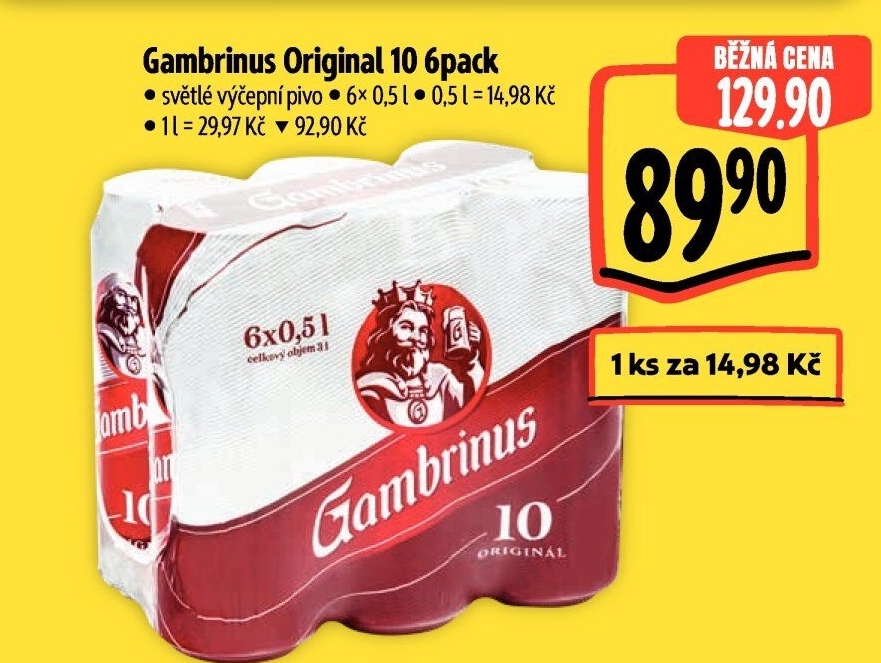 Pivo světlé výčepní Originál 10° Gambrinus