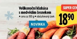 Klobása Velikonoční s medvědím česnekem