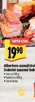Sváteční zauzený bok Albertovo uzenářství