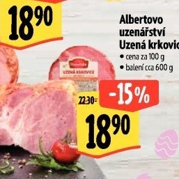 Uzená krkovice Albertovo uzenářství