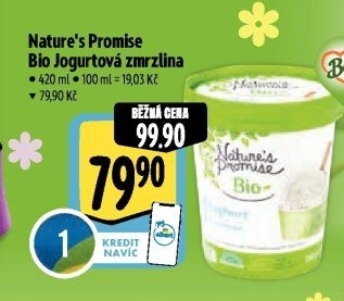 Zmrzlina jogurtová v kelímku bio Nature'