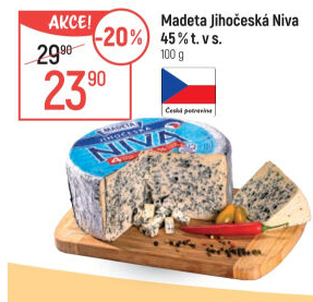 Sýr Niva Jihočeská 45% Madeta