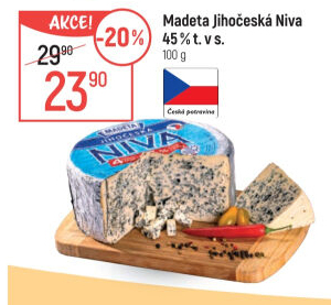 Sýr Niva Jihočeská 45% Madeta