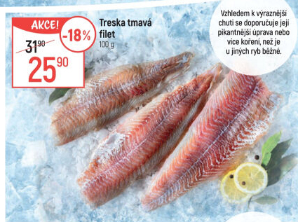 Treska tmavá filety