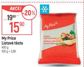 Těsto listové mražené My Price