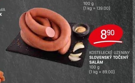 KOSTELECKÉ UZENINY SLOVENSKÝ TOČENÝ SALÁM