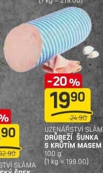 Šunka drůbeží s krůtím masem Sláma