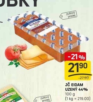 Sýr Eidam uzený 44% Jihočeský Madeta