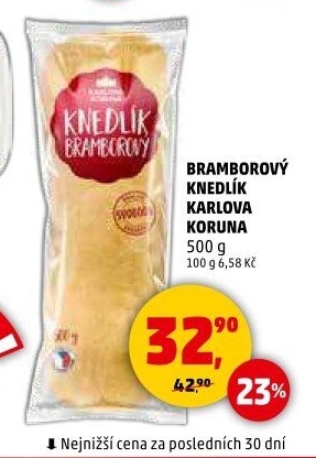 Knedlík bramborový Karlova Koruna