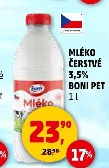 Mléko čerstvé Boni - 3,5% plnotučné