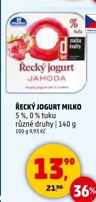 Ochucený jogurt řecký 0% Milko