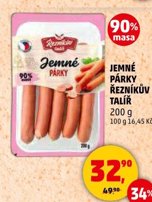 Párky jemné Řezníkův talíř