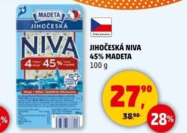 Sýr Niva Jihočeská 45% Madeta