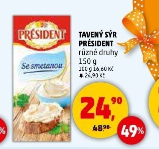 Tavené sýry Président