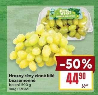 Hrozny bílé bezsemenné Billa Bonvia